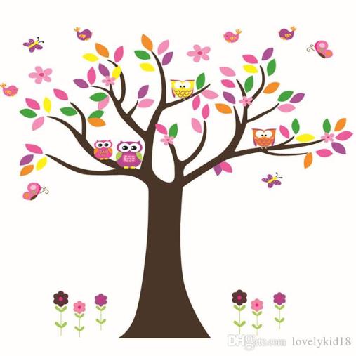 cute-owl-colorful-tree-wall-sticker-d-corations
